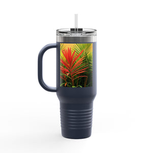 Red Flame Palms Insulated Travel Mug - 40oz - Perfect for Outdoor Adventures