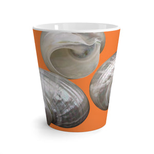 Latte White Mug - Perfect for Coffee Enthusiasts / Lustrous Seashell Trio, Crusta Orange