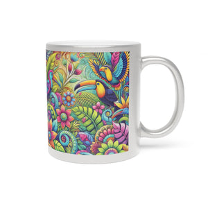 Tropical Metallic Mug, Gold or Silver: Rainforest Music