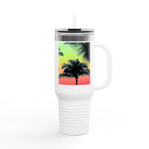 Insulated Travel Mug, 40oz / Palm Glow Sangria - Perfect for Outdoor Adventures