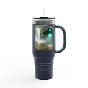 Insulated Travel Mug, 40oz / UFO & Waterfall