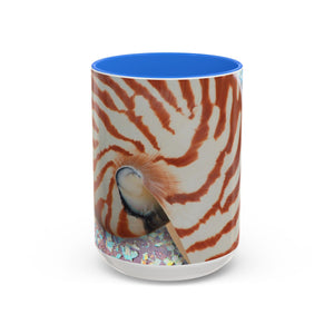 Colorful Mugs (11oz, 15oz), Disco Tiger Stripe Nautilus Macro