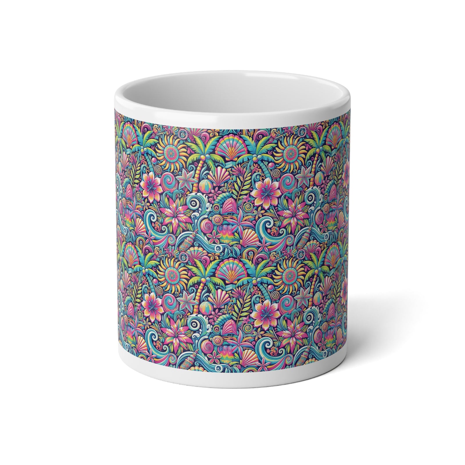 Jumbo Mug, 20oz, Happy Tropics Repeat | Tropical Coffee Cup