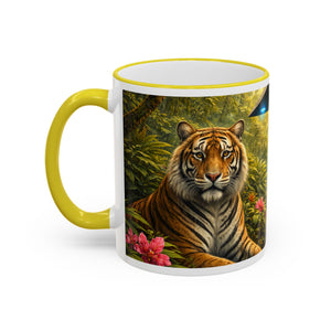 Accent Rim & Handle Mug — UFO & Tiger