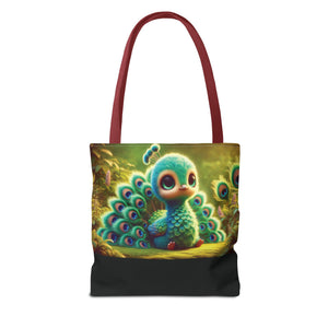 Baby Peacock/Black Trio Tote Bag - 3 Sizes