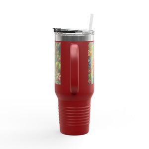 Insulated Travel Mug - 40oz - Perfect for Outdoor Adventures / Rainforest Rabbit Outing
