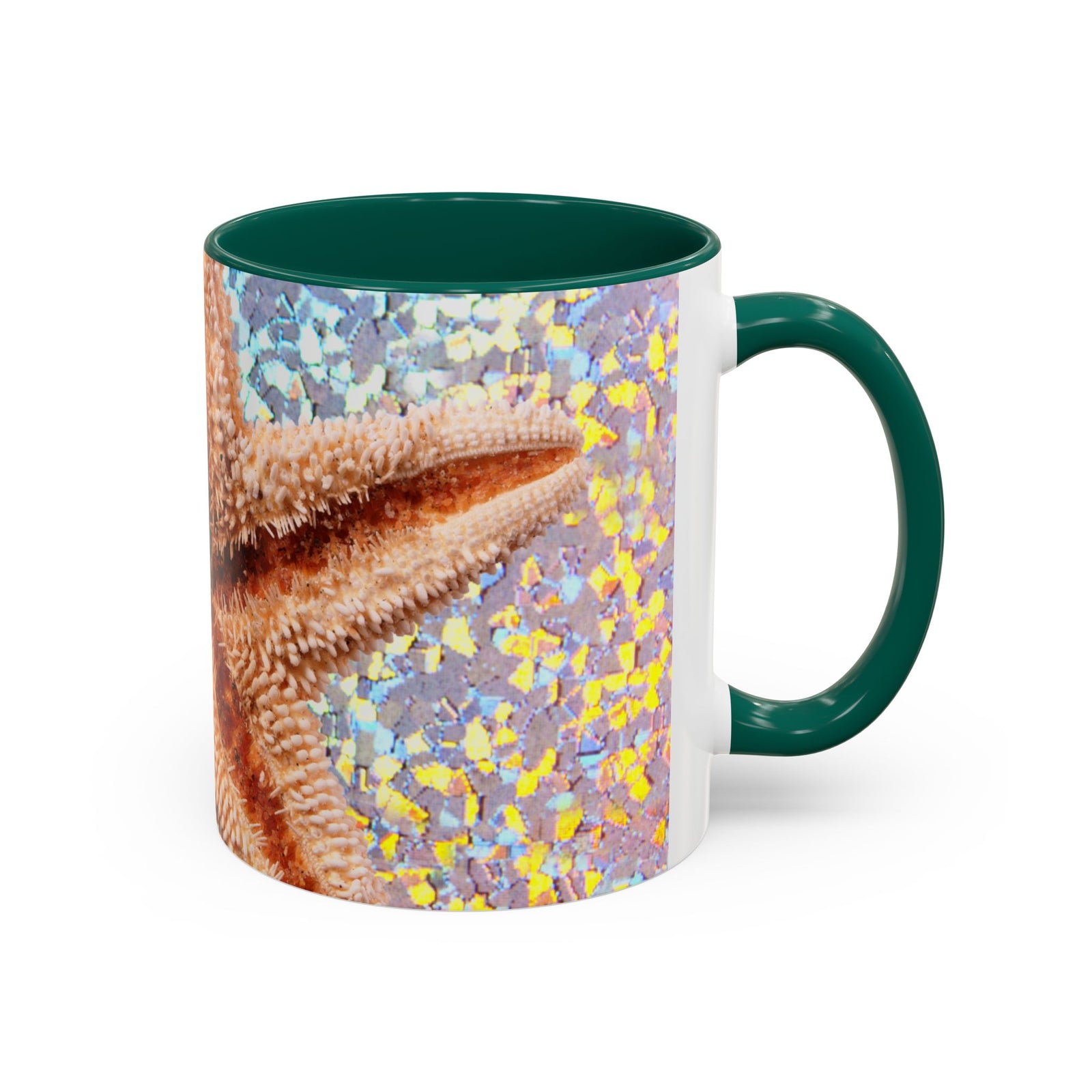 Colorful Mugs (11oz, 15oz), Disco Starfish Macro