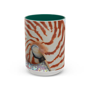 Colorful Mugs (11oz, 15oz), Disco Tiger Stripe Nautilus Macro