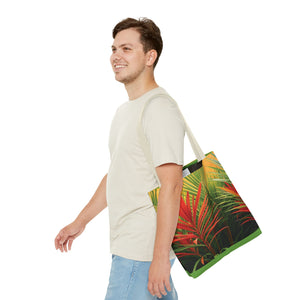 Red Flame Palm Tote Bag - 3 Sizes