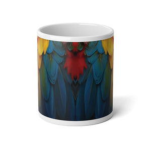 Jumbo Mug, 20oz, Macaw Feathers | Tropical Coffee Cup