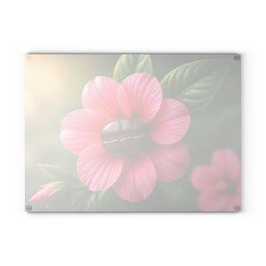 Glass Coffee Station Tray – Coffee Bean Flower, 2 Sizes