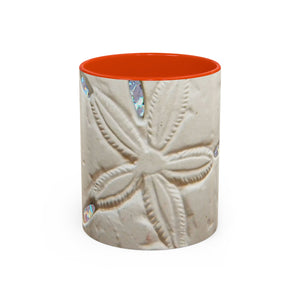 Colorful Mugs (11oz, 15oz), Disco Sand Dollar Macro