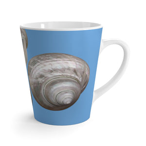 Latte White Mug - Perfect for Coffee Enthusiasts / Lustrous Seashell Trio, Light Blue