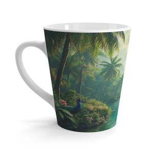 Latte White Mug - Perfect for Coffee Enthusiasts / Resting Peacock