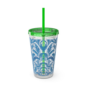 Tropical Tumbler with Straw | 16 oz: Rocco Blues