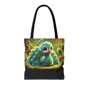 Baby Peacock/Black Trio Tote Bag - 3 Sizes