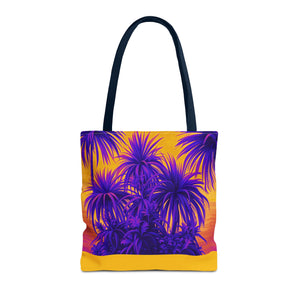Tiny Palm Island Pop/Yellow Tote Bag - 3 Sizes