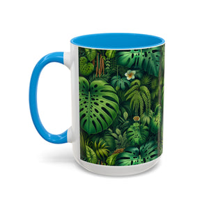 Accent Color Coffee Mug, Many Colors - 11oz & 15oz / Rainforest Greenery