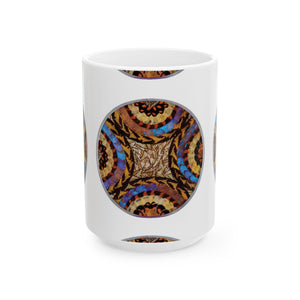 Ceramic White Mug - 11oz & 15oz, Real Butterfly Wing Plate #3