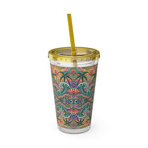 Tropical Tumbler with Straw | 16 oz: Kaleido Bay