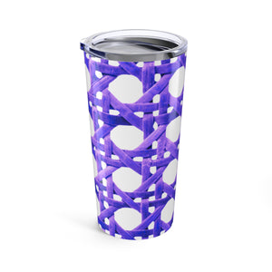 20oz Tropical Glossy Tumbler, Stainless Steel / Wicker Purple