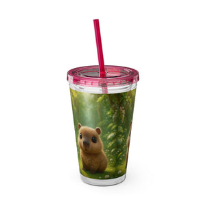 Tropical Tumbler with Straw | 16 oz: Baby Cabybara