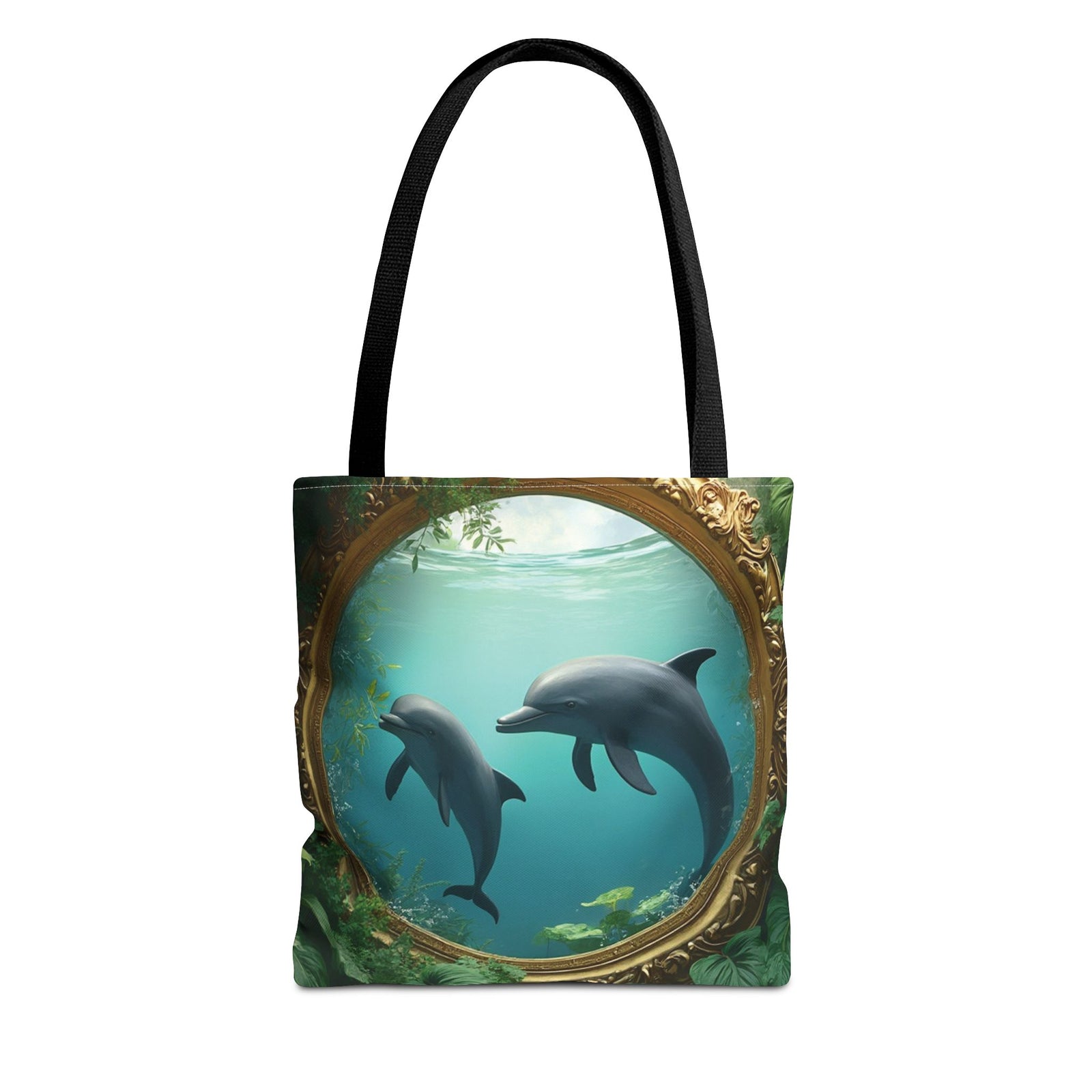 Framed Dolphins Tote Bag - 3 Sizes