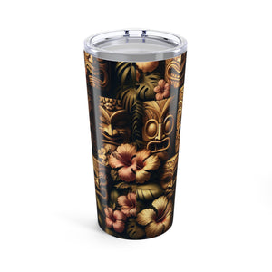 20oz Tropical Glossy Tumbler / Tiki Totem Faces