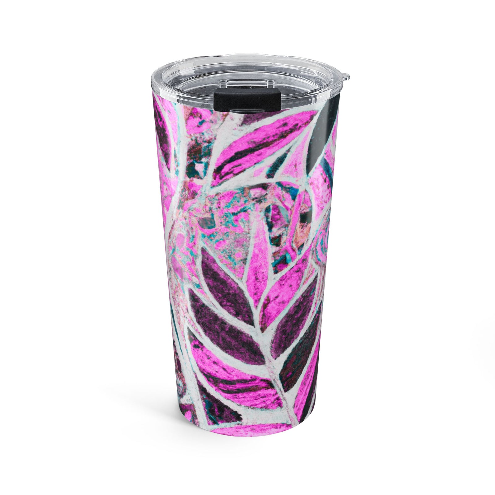 20oz Tumbler — Pink Leaf Amazon Whimsy Insulated Travel Cup
