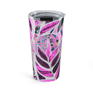 20oz Tumbler — Pink Leaf Amazon Whimsy Insulated Travel Cup