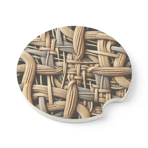 Soapstone Car Coaster - Tropical Weave