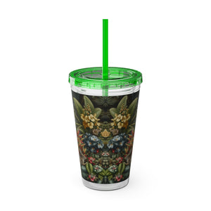 Tropical Tumbler with Straw | 16 oz: Rainforest Rabbit Outing