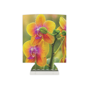 Orchid Bloom Can Cooler — Floral Insulated Beer Koozie