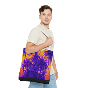 Tiny Palm Island Pop/Black Tote Bag - 3 Sizes