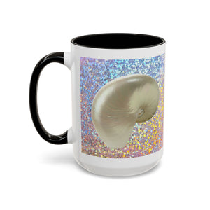 Colorful Mugs (11oz, 15oz), Disco White Nautilus
