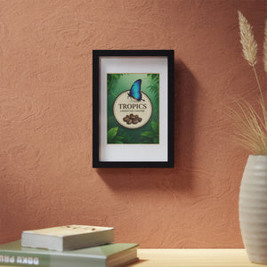 Coffee Wall Art, Framed Poster ~ Rainforest Morpho Butterfly (Our Brand)