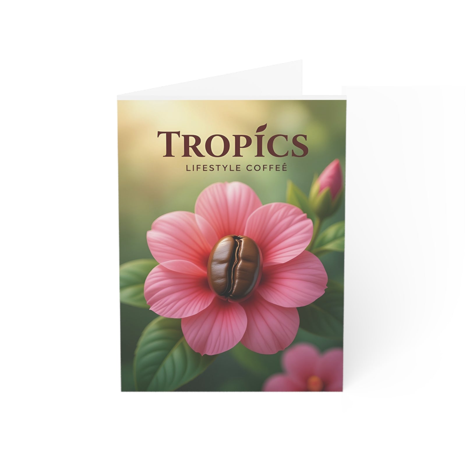 Tropics Lifestyle Coffee Greeting Card — Coffee Bean Flower (Blank Inside)