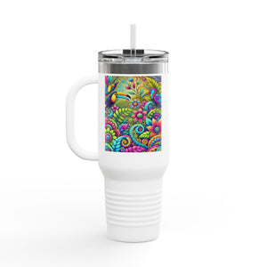 Insulated Travel Mug, 40oz / Rainforest Music - Perfect for Outdoor Adventures