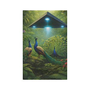 Microfiber Coffee/Tea Towel  ~ Peacocks & UFO