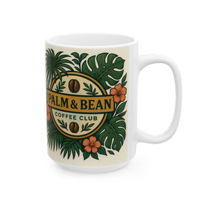 Ceramic White Mug - Palm & Bean Coffee Club