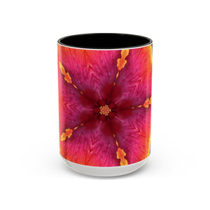 Colorful Mugs (11oz, 15oz), Hibiscus Kaleidoscope #1