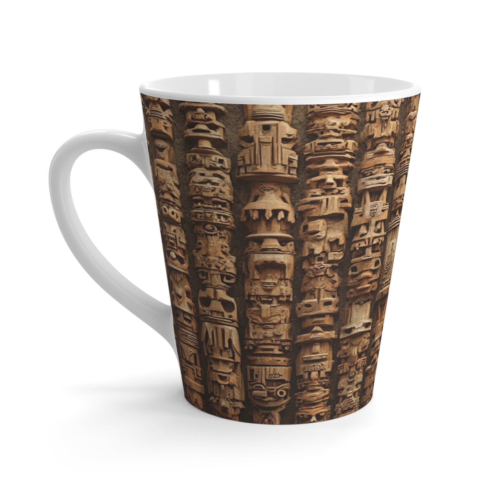 Latte White Mug - Ancient Tiki Totems