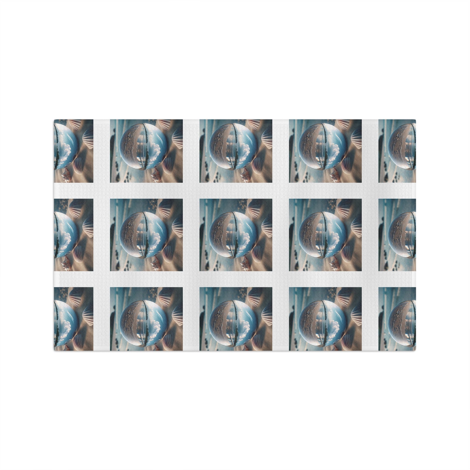 Tropical Microfiber Coffee/Tea Towel – Crystal Ball & Beach Seashells