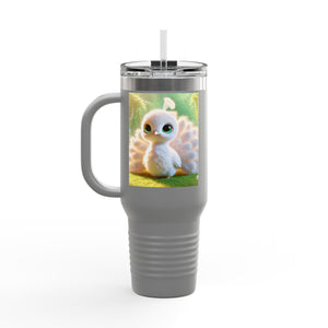Insulated Travel Mug, 40oz / Baby White Peacock - Perfect for Outdoor Adventures