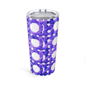 20oz Tropical Glossy Tumbler, Stainless Steel / Wicker Purple