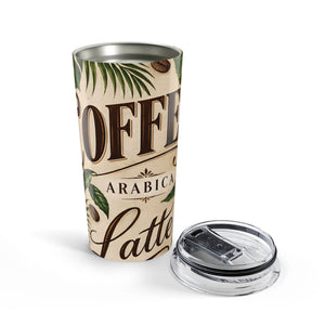 20oz Stainless Steel Tumbler — Vintage Coffee TypographyTravel Cup