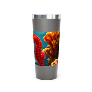22oz Insulated Tumbler/Vacuum Copper Travel Cup ~ Seahorses in Love