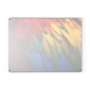 Glass Coffee Station Tray, 2 Sizes - Macaw Feathers