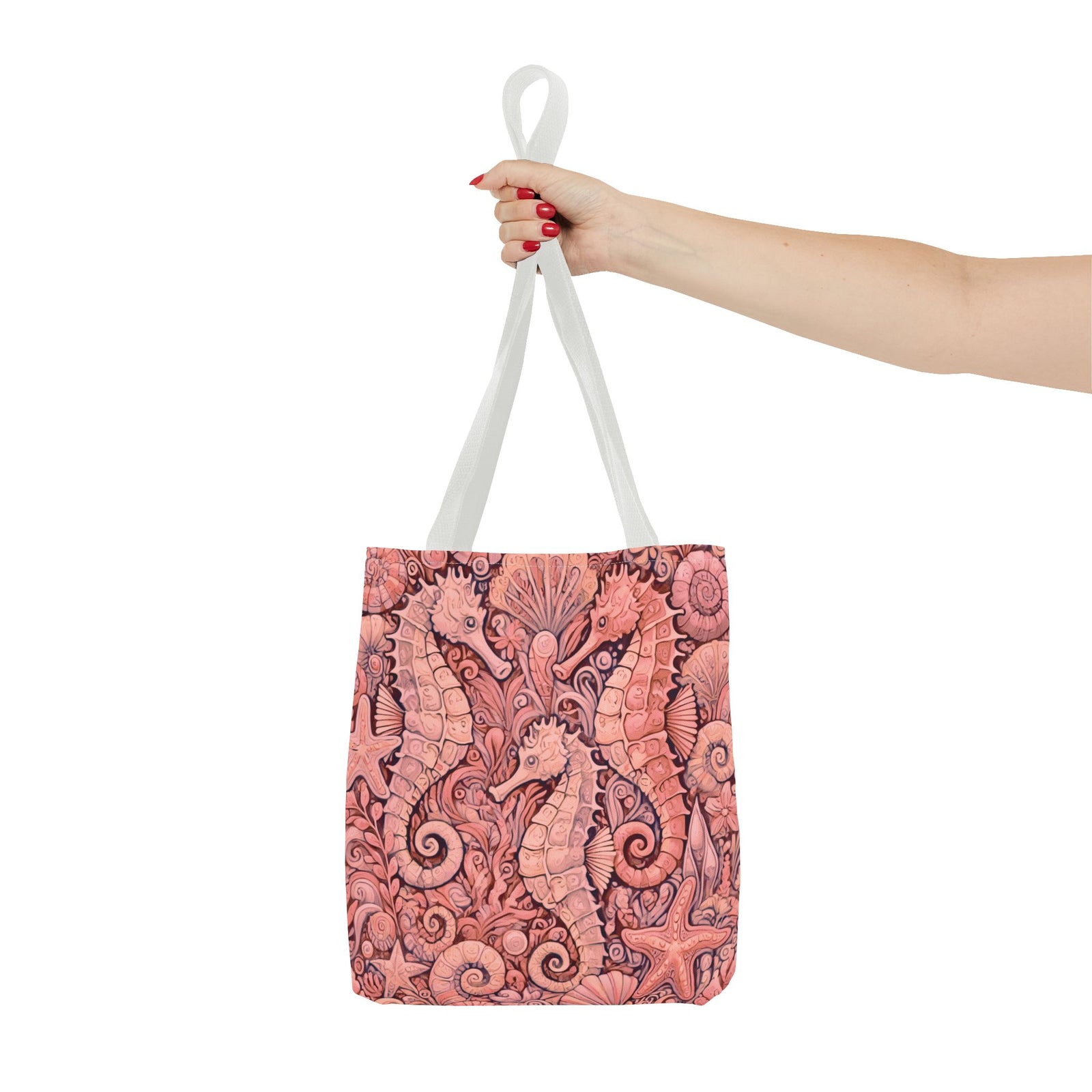 Seahorse Trio Tote Bag, Red - 3 Sizes