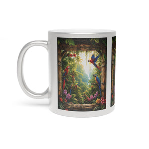 Metallic-Look Mug — Paradise Falls (Silver/Gold)